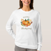 Autumn Fall Pumpkin Happy Thanksgiving Tシャツ (正面)