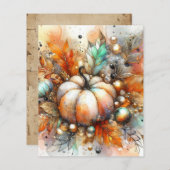 Autumn Fall Pumpkin Harvest Scrapbook Paper (正面/裏面)