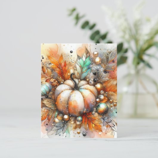 Autumn Fall Pumpkin Harvest Scrapbook Paper (スタンド正面)