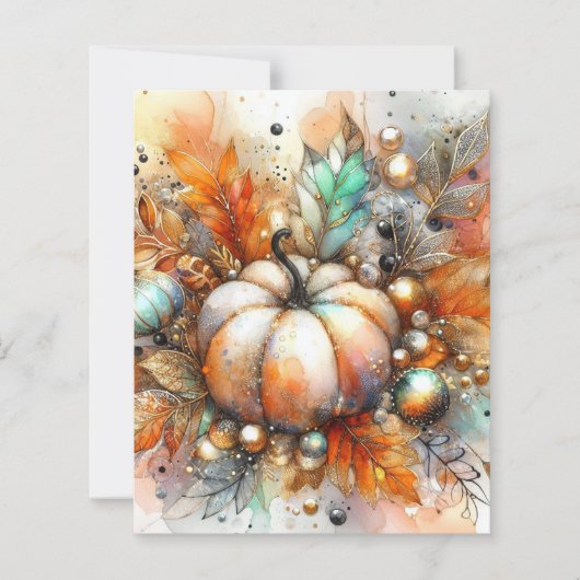 Autumn Fall Pumpkin Harvest Scrapbook Paper (正面)