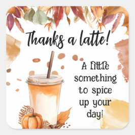 Autumn Fall Pumpkin Spice Party Thank you Gift Tag スクエアシール