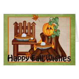 Autumn Fall Scene Happy Fall Wishes Greeting Card