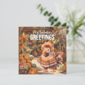 Autumn Fall Turkey is at Florist Shop Thanksgiving シーズンカード (スタンド正面)
