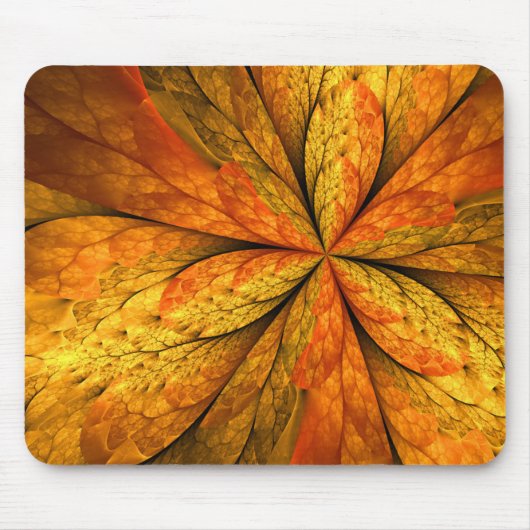 Autumn Feeling, Modern Abstract Fractal Flower マウスパッド (正面)