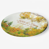 Autumn Field Foliage Couples Shower Engagement ペーパープレート (アングル)