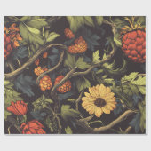 Autumn Fire Botanical Floral Wrapping Paper ラッピングペーパー (フラット)