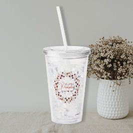 Autumn Floral A Little Pumpkin Baby Shower アクリルタンブラー