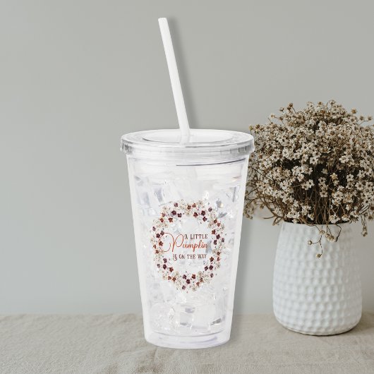 Autumn Floral A Little Pumpkin Baby Shower アクリルタンブラー