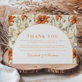 Autumn Floral Arch Wedding サンキューカード