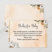 Autumn Floral “Books for Baby” Card – Peach エンクロージャーカード (正面/裏面)