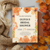 Autumn floral bridal shower invitation 招待状