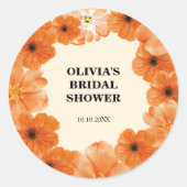 Autumn floral bridal shower paper plates ラウンドシール (正面)
