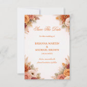 Autumn Floral Elegant Announcement セーブザデート (正面)