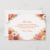 Autumn Floral Elegant Gratitude サンキューカード (正面)