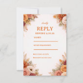 Autumn Floral Elegant Response 出欠カード (正面)