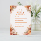 Autumn Floral Elegant Response 出欠カード (スタンド正面)