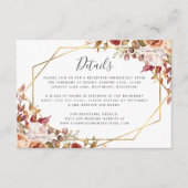 Autumn Floral Gold Fall Wedding Details エンクロージャーカード (正面)