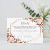 Autumn Floral Gold Fall Wedding Details エンクロージャーカード (スタンド正面)