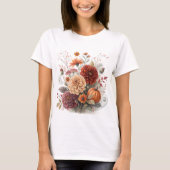 Autumn Floral & Halloween Watercolor Design  Tシャツ (正面)