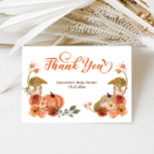 Autumn Floral Pumpkin Baby Shower  サンキューカード