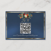 Autumn Floral, QR Code - Blue エンクロージャーカード (裏面)