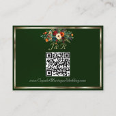 Autumn Floral, QR Code - Emerald エンクロージャーカード (裏面)