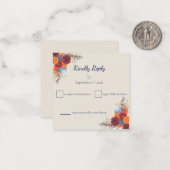 Autumn Floral RSVP Card ノートカード (正面/裏面インサイチュ)
