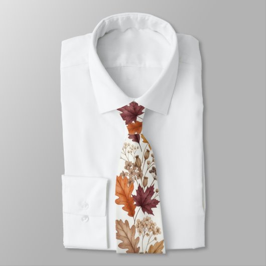 Autumn Floral Rustic Fall Leaves & Berries ネクタイ (タイ)