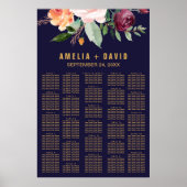 Autumn Floral Seating Chart (200+ Guests) ポスター (正面)