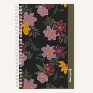 Autumn floral spiral notebook | cute journal ノートブック