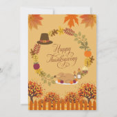 Autumn Floral Thanksgiving Dinner  サンキューカード (裏面)