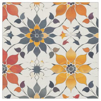 Autumn Floral Tile ファブリック