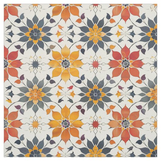 Autumn Floral Tile ファブリック (見本)
