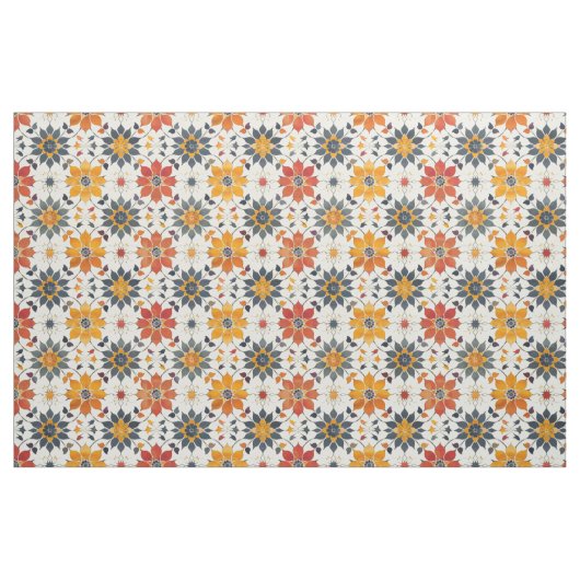 Autumn Floral Tile ファブリック (ファットクウォーター)