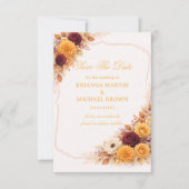 Autumn Floral Warm Announcement セーブザデート (正面)