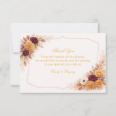 Autumn Floral Warm Appreciation サンキューカード (正面)