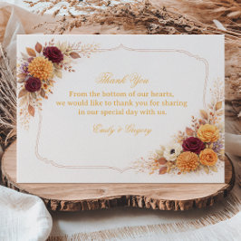 Autumn Floral Warm Appreciation サンキューカード