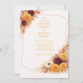 Autumn Floral Warm Elegant 招待状 (正面)