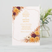 Autumn Floral Warm Elegant 招待状 (スタンド正面)