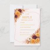Autumn Floral Warm Response 出欠カード (正面)