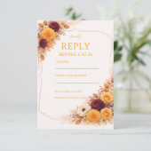 Autumn Floral Warm Response 出欠カード (スタンド正面)