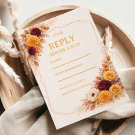 Autumn Floral Warm Response 出欠カード