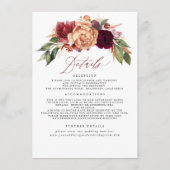 Autumn Floral Wedding Details Insert Card エンクロージャーカード (正面)