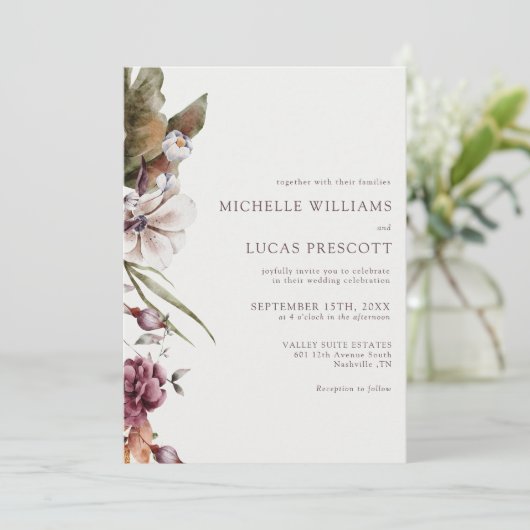 Autumn Floral Wedding Invitation 招待状 (スタンド正面)