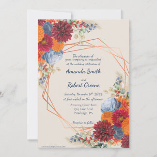 Autumn Floral Wedding Invitation 招待状