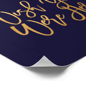 Autumn Floral Wedding Wish You Were Here Sign ポスター (角)