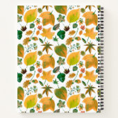 Autumn Floral with a custom name Green ノートブック (裏面)