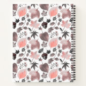 Autumn Floral with a custom name Pink ノートブック (裏面)