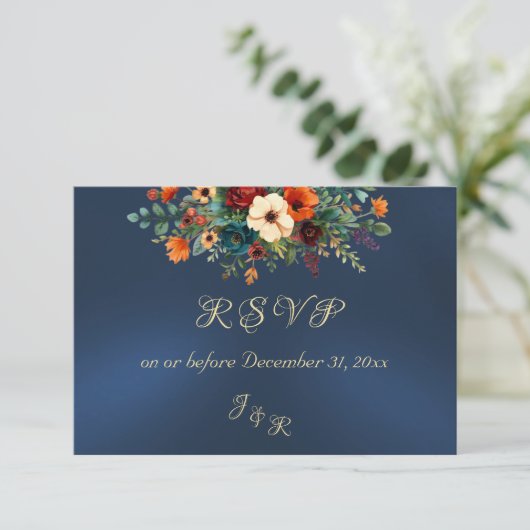 Autumn Floral & Wreath RSVP - Blue (スタンド正面)