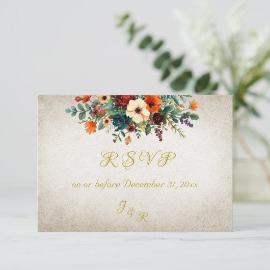 Autumn Floral & Wreath RSVP - Cream (スタンド正面)